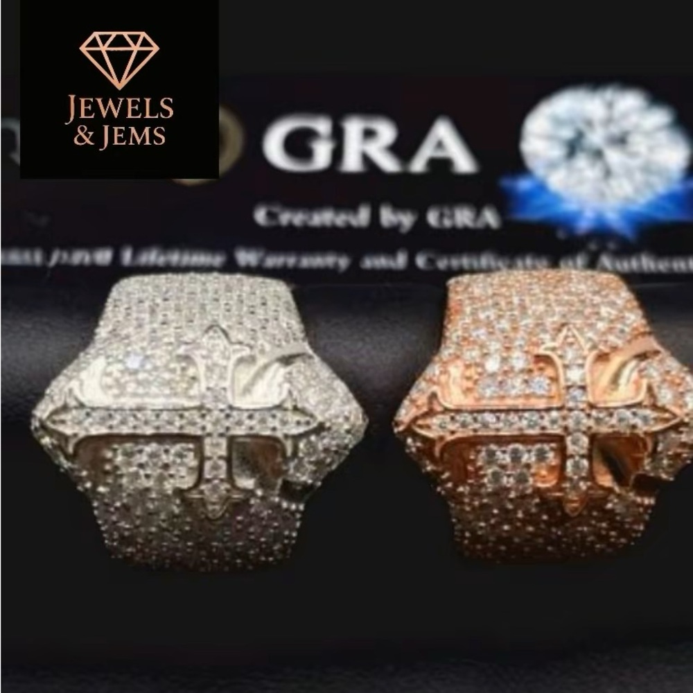 Gold and Silver Cross Rings - Picture 2 of 6